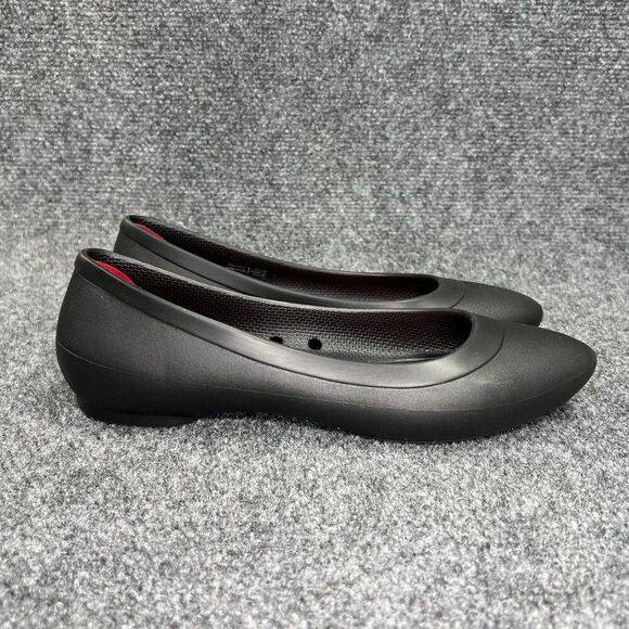 Crocs Lina Flats Women's Size 7 Black Iconic Comfort Slip On Loafers Shoes - Picture 1 of 13
